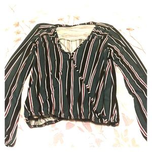 Striped long sleeve casual shirt